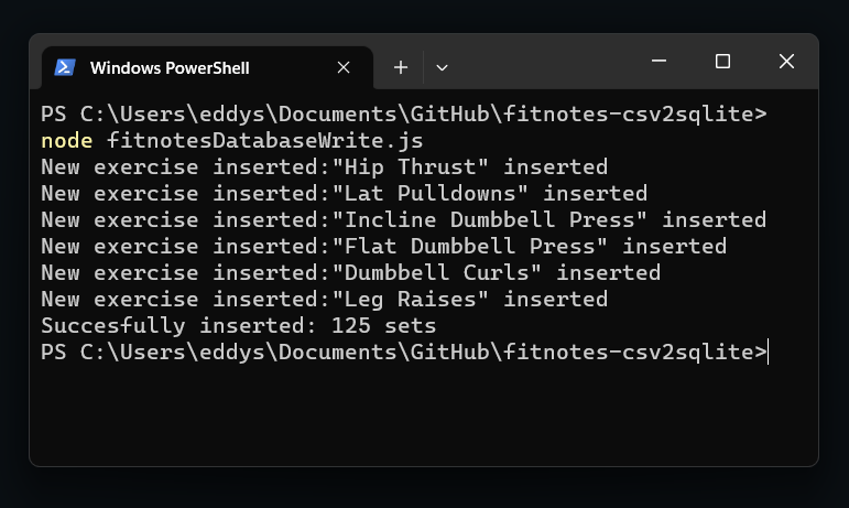 App fitnotes-csv2sqlite